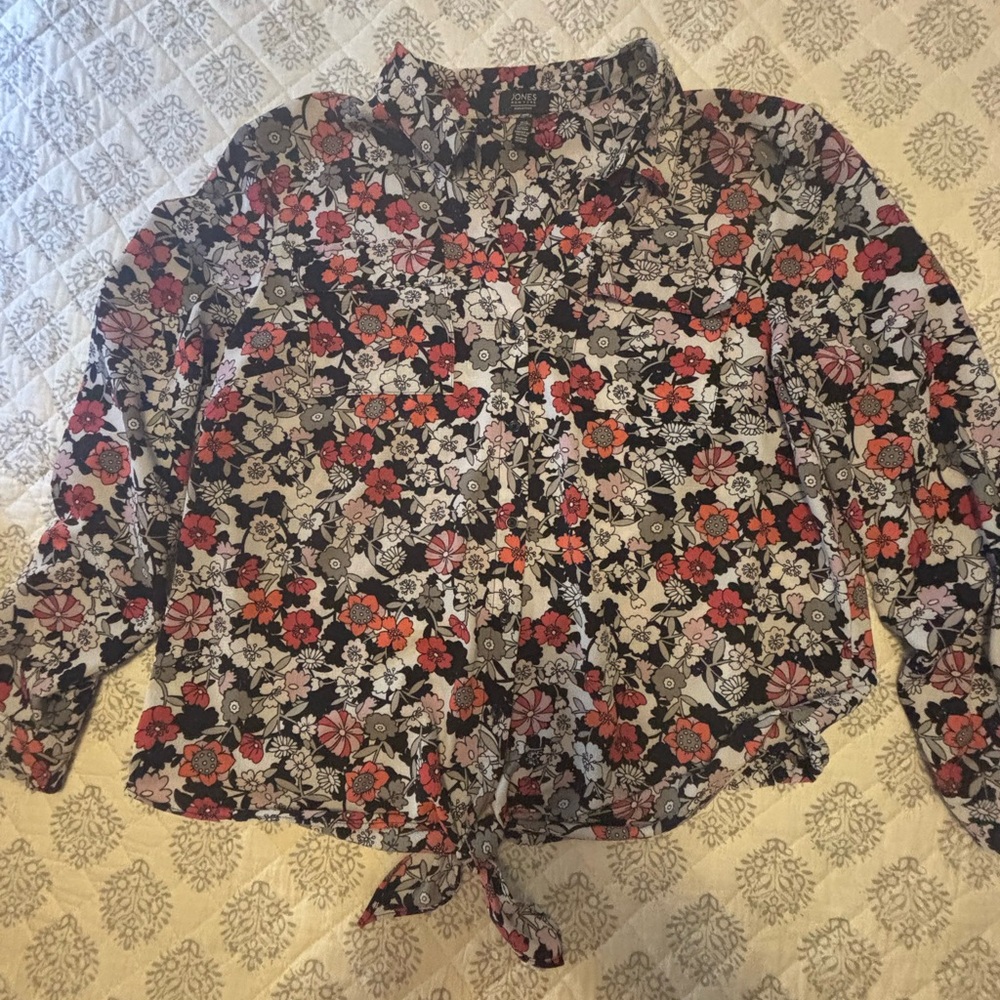 Floral Button-Up Blouse